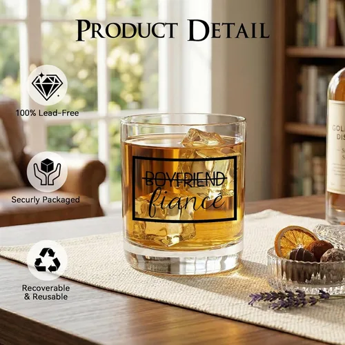 Miniatura 3 de comfit Regalos de compromiso para parejas: regalo de compromiso para prometidos y prometidos para parejas recién comprometidas, copa de whisky