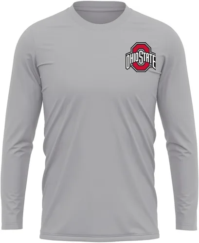 Miniatura 246 de Camisa deportiva de manga larga oficial de la NCAA Collegiate para hombre, con logotipo en el pecho izquierdo, colección Athletic Heather