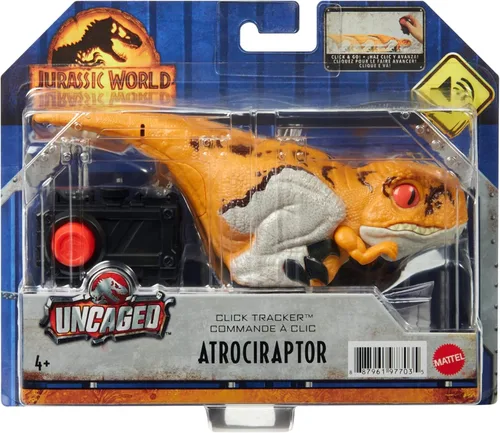 Miniatura 5 de Mattel Jurassic World Dominion - Juguete de dinosaurio sin enjaular, con movimiento y sonido controlados por clicker, rastreador de clics