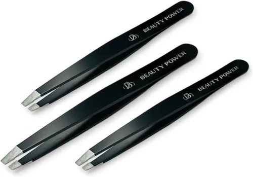 Miniatura 10 de Beauty Power Pinzas Inclinadas Profesionales de Ultra-Precisión para Cabello Facial de Mujer - Acero Inoxidable Alemán, Pinzas para Hombres
