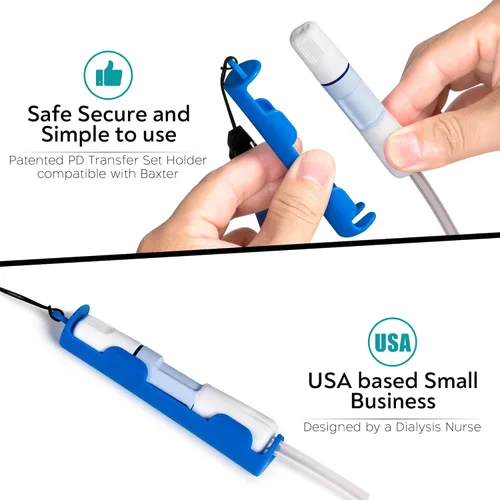 Miniatura 4 de Soporte patentado de transferencia de diálisis peritoneal para Baxter, accesorios para cinturón de soporte de catéter PD Azul