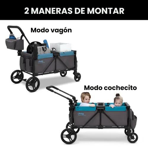Miniatura 3 de Cochecito estilo carrito todoterreno Jeep Sport de Delta Children - Incluye toldo, organizador para padres, manillar ajustable, bandeja