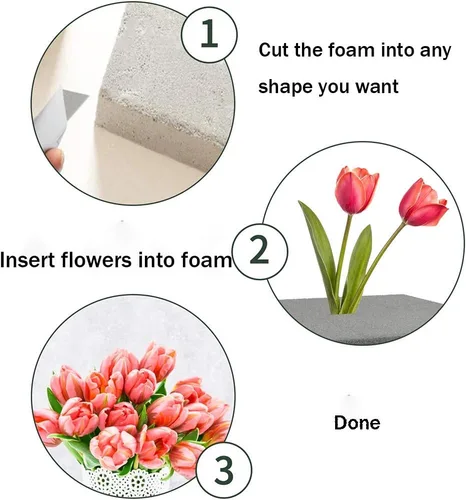 Miniatura 3 de LOMIMOS Ladrillos de espuma floral seca, suministros de bloques de floristería para arreglos florales artificiales, manualidades, paquete de 5, 8.5
