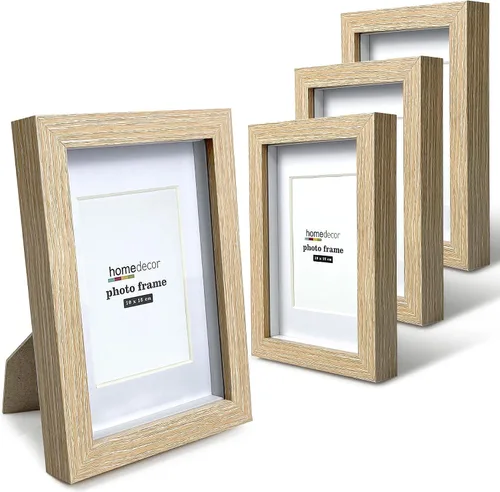 Miniatura 9 de Marco Shadow Box, juego de 4 portarretratos para pared, marcos de fotos rústicos de madera de granja con vidrio templado para galería de pared