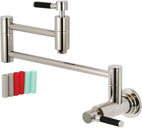 Miniatura 4 de Kingston Brass KS810DKLAC Concord - Grifo de cocina con relleno de olla de montaje en pared, cobre antiguo