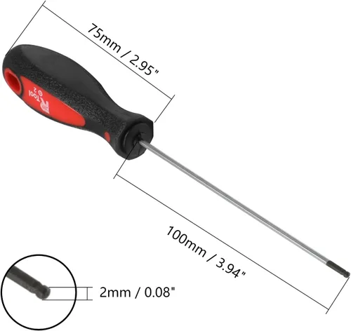 Miniatura 2 de Bettomshin 1 destornillador hexagonal, 2 llaves hexagonales de 3.937 x 2.953 in, destornillador de precisión de cabeza esférica, acero S2, ideal
