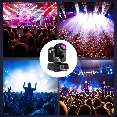 Miniatura 3 de Luces de escenario, luces de cabeza móvil, 8 gobos, 8 colores, 11 canales, 60 W, focos DMX 512 con sonido activado para boda, DJ, fiesta, escenario