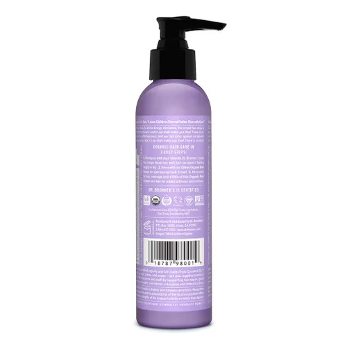 Miniatura 3 de Acondicionador de pelo y crema de peinar Dr. Bronner de lavanda y coco, crema, 6 onzas líquidas