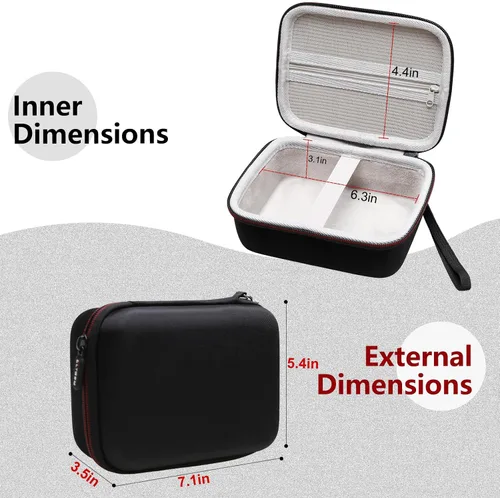 Miniatura 2 de LTGEM - Funda compatible con Brother PT-M95 P-Touch Monocromático, bolsa de almacenamiento de viaje para oficina, negro y gris (solo funda)