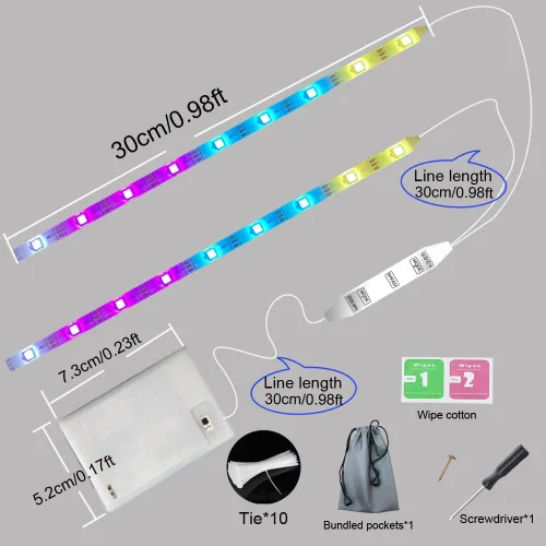 Miniatura 2 de 2 tira eléctrica LED bicicleta scooter luces noche ciclismo colorido lámpara impermeable seguridad monopatín scooter luces