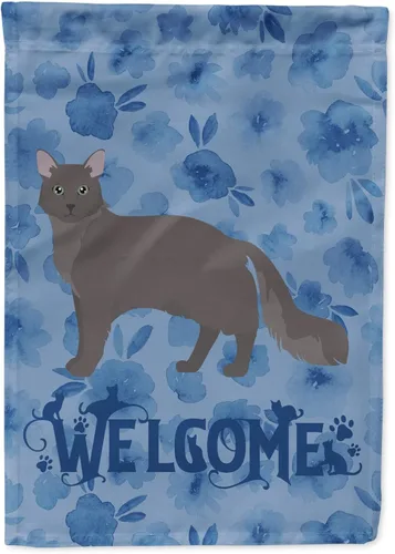 Miniatura 91 de Caroline's Treasures CK4813CHF - Bandera de bienvenida con gato abisinio azul, manga grande, para porche, para colgar en la pared, poliéster