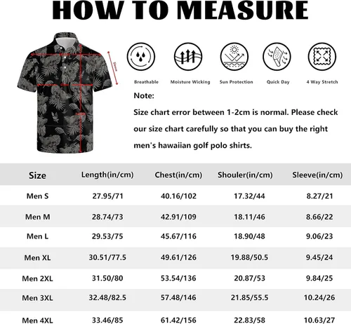 Miniatura 7 de Camisas de golf divertidas para hombre, camisas polo hawaianas de los años 80, camisas polo divertidas hawaianas para playa, verano, golf
