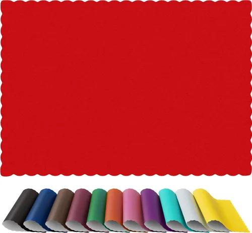 Miniatura 15 de Manteles individuales de papel, desechables, borde festoneado (50, negro)