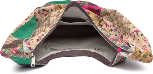 Miniatura 20 de Bolsa de hombro para mujer, de lona en estilo hippie/bohemio para llevar cruzada al hombro, disponible en diferentes colores y estampados