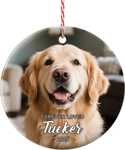 Miniatura 6 de Adornos de Navidad personalizados para perros 2025 – Adornos de foto de mascota personalizados para decoraciones de árboles de Navidad, adorno