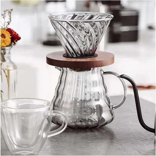 Miniatura 7 de JITEM Cafetera - Cafetera de boquilla larga, máquina de goteo manual para el hogar, cafetera fría elaborada a mano con filtro, cafetera de mesa