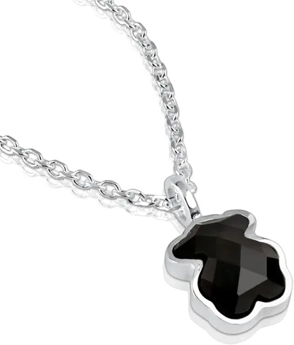 Miniatura 2 de TOUS, joyería, collar de plata esterlina "Icon blanco y negro", con dije de mini oso