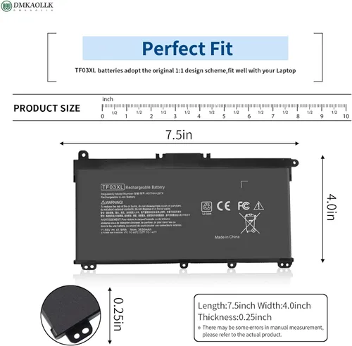 Miniatura 2 de DMKAOLLK TF03XL 920070-855 Batería para HP Pavilion 15-cc1xx 15-cc5xx 15-cc0xx 15-cc665cl 15-cc563st 15-cc123cl 15-cd0xx 14-bf Pavilion X360 45.9