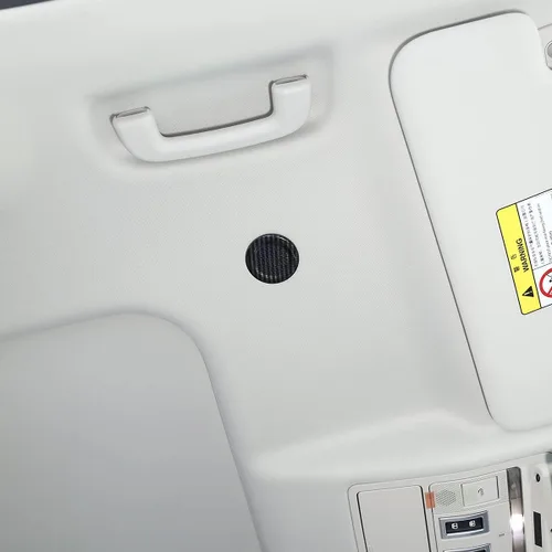 Miniatura 5 de YIWANG ABS cubierta del micrófono del techo del coche decoración pegatinas para Land Rover Defender 110 2020-2022 Auto Accesorios (fibra de carbono)