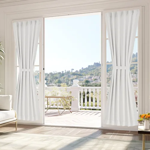 Miniatura 13 de Vatge - Cortinas autoadhesivas para puerta francesa, tratamiento de ventana con filtro de luz sin varillas ni perforaciones para puertas de cristal