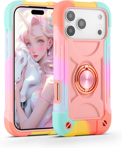 Miniatura 23 de MARKILL Funda compatible con iPhone Air de 6.5 pulgadas 2025 con soporte de anillo giratorio de 360 grados, protección contra caídas de grado