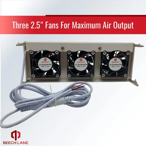 Miniatura 5 de Beech Lane Ventilador de aleta evaporador de refrigerador de 12 V, patente pendiente, tres ventiladores maximizan el flujo de aire, se fija a