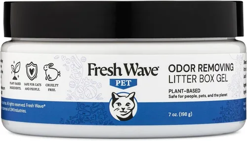 Fresh Wave Gel de caja de arena para eliminar olores, 7 onzas | Eliminador de olores de mascotas más seguro para el hogar y área de caja de arena