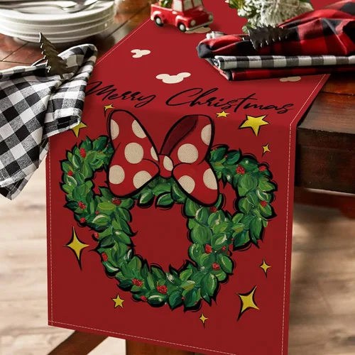 Miniatura 5 de Seliem Corona Navideña con Guirnalda de Mesa, Arco de Puntitos Rojos de Navidad, Decoración de Mesa de Cocina y Comedor, Decoración Navideña