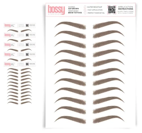 Miniatura 16 de 5 paquetes de tatuajes temporales para cejas, adhesivos impermeables para cejas, tatuajes falsos para el cabello tipo pelar de transferencia