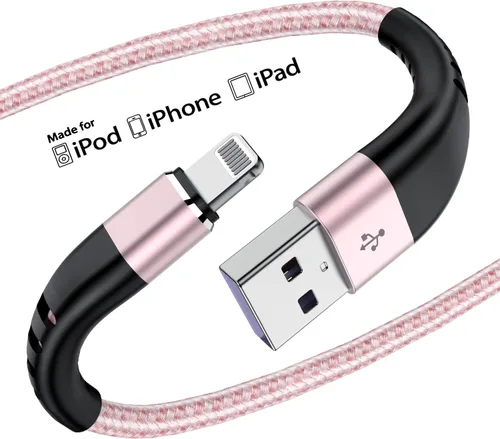Miniatura 8 de Essri 3 cables de carga cortos de 1 pie para iPhone, con certificación MFi, cables Lightning fuertes de nailon trenzado, carga rápida USB para Azul