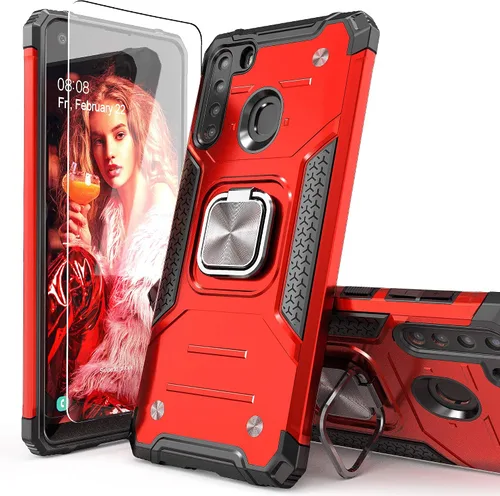 Miniatura 13 de Funda para Galaxy A15 con protector de pantalla negro para hombres y niños, cubierta híbrida de prueba de caídas con soporte para tarjeta de montaje