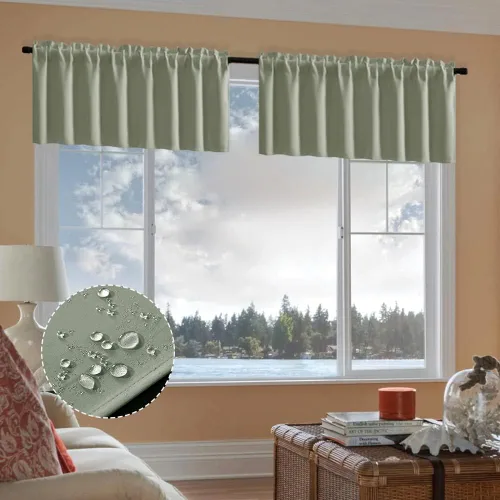 Miniatura 33 de XTMYI Cortinas de tela impermeable de 30 pulgadas para ventana de baño, cocina, mini ducha, pequeños paneles de cortina opacas cortos, juego de 2
