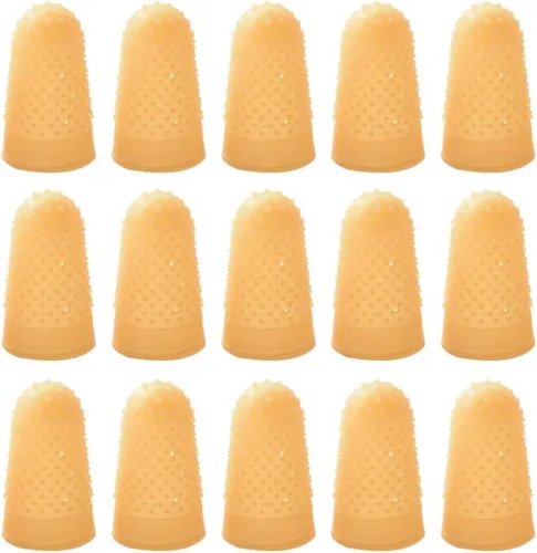 25pcs dedos de goma almohadillas antiestáticas puntas de dedo cubiertas de goma amarillo conteo efectivo dedo guardia clasificación tarea dedo