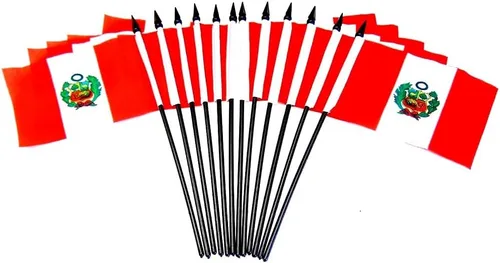 Miniatura 120 de Paquete de 12 banderas de escritorio de oficina en miniatura de poliéster internacional de 4 x 6 pulgadas, 1 docena de banderas pequeñas de 4 x 6