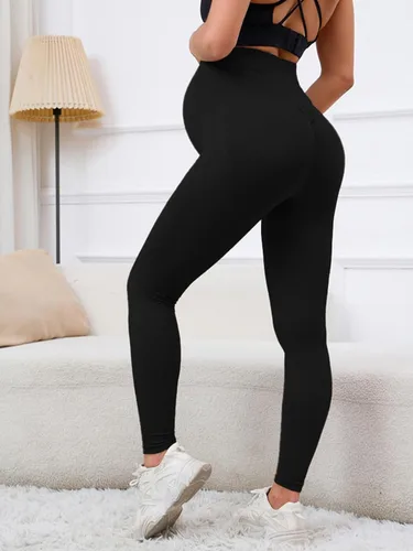 Miniatura 6 de X-SNOW FALCON Pantalones de maternidad para mujer, 2 piezas, sin costuras, leggings de yoga sobre el vientre para entrenamientos y uso diario