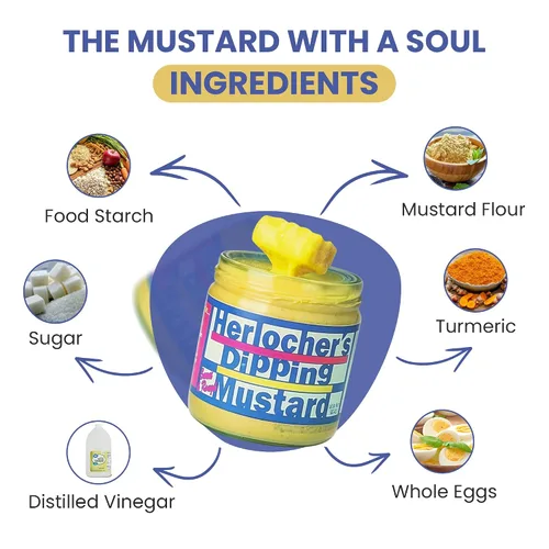 Miniatura 2 de Herlocher’s Dipping Mustard – Sweet & Tangy Mustard Dip, 8 oz Jar Gluten-Free, Salt-Free, Fat-Free Perfect Pretzel & Snack Dip Made in USA