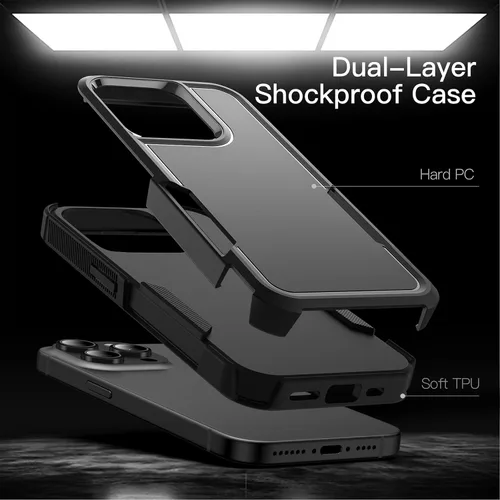 Miniatura 3 de JETech Funda para iPhone 15 Pro Max de 6.7 pulgadas, resistente protección resistente de doble capa, a prueba de golpes, funda protectora resistente