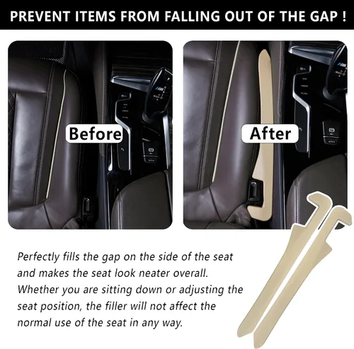 Miniatura 4 de Junecarp Paquete de 2 rellenos de espacio para asiento de automóvil, organizador flexible para evitar que los artículos se caigan, accesorios