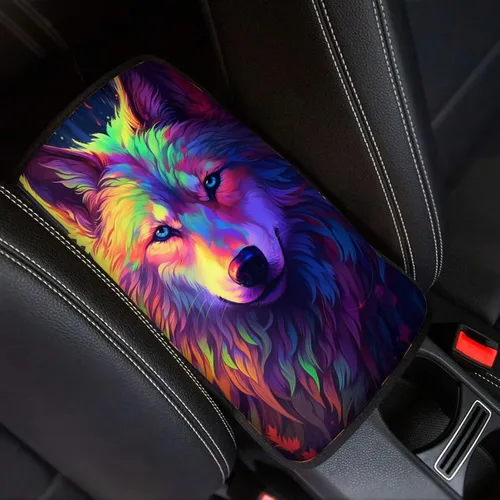 Miniatura 7 de Funda para reposabrazos de automóvil, ajuste universal para la mayoría de automóviles, SUV, camiones, sedán, patrón fresco, plegable, cómoda, Oso