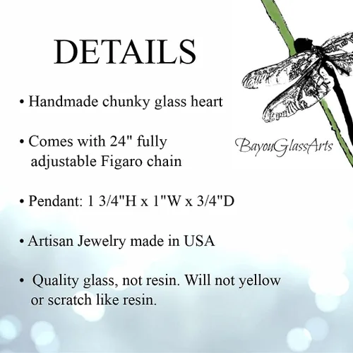 Miniatura 37 de Handmade Glass Chunky Heart Necklace
