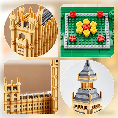 Miniatura 5 de Komvoor World Famous Architecture - Juego de 4112 bloques de construcción – London Big Ben DIY modelo coleccionable para amantes, adultos