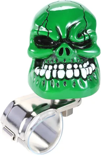 Miniatura 10 de Pomo Giratorio de Volante con Calavera Perilla Giratoria de Conducción Suicida Mango de Potencia Ajuste Universal para la Mayoría de Vehículos Autos
