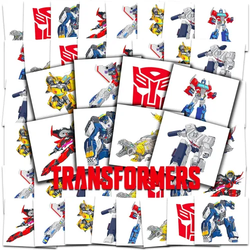 Transformers Paquete de tatuajes temporales de fiesta ~ 70+ tatuajes de Transformers perforados individuales de 2 x 2 pulgadas para niños y niñas