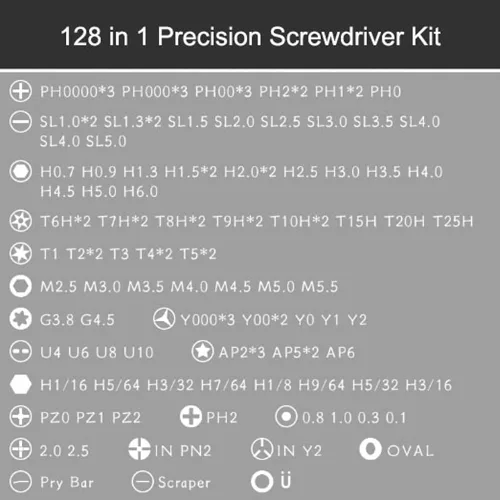 Miniatura 4 de Juego de destornilladores de precisión 128 en 1, con kit magnético para computadora, PC, Mac-Book, para laptop, tablet, para iPhone, para Xbox