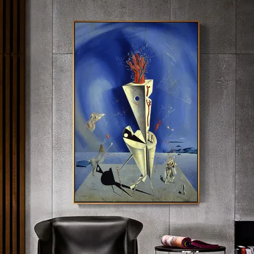 Miniatura 3 de Yomcut Salvador Dali - Lienzo decorativo para pared, aparato y póster de mano, impresión de decoración de pared genial, decoración abstracta