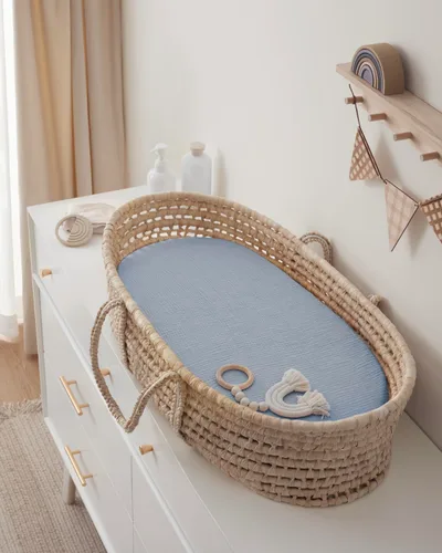 Miniatura 12 de Blissful Diary Sábanas de muselina para cuna para niñas, sábana de bebé de algodón suave bohemio para colchón de cuna estándar de 52 x 28 pulgadas