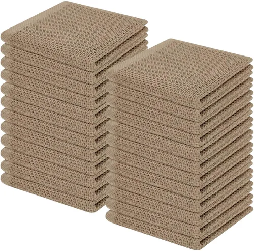 Miniatura 137 de Homaxy Paños de cocina de 100% algodón con tejido de gofre, ultra suaves, absorbentes, de secado rápido, 12 x 12 pulgadas, paquete de 6, amarillo