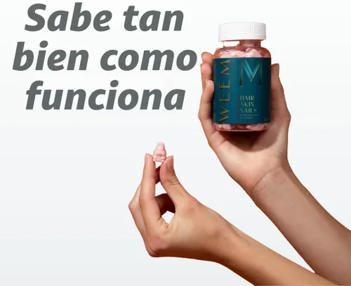 Miniatura 3 de Gomas WEEM para el cabello, la piel y las uñas - Favorece el cabello saludable - Vitaminas veganas de biotina para mujeres y hombres. Apoya