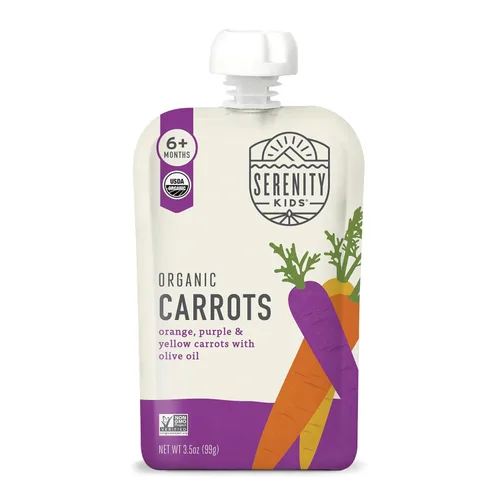 Miniatura 13 de Serenity Kids Bolsas de alimentos para bebés con puré vegetariano orgánico USDA de más de 6 meses, sin frutas azucaradas ni azúcar añadido, sin