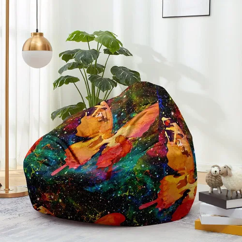 Miniatura 14 de Lukery Puf para adultos (sin relleno), funda de puf de mariposa 3D, puf de almacenamiento de animales de peluche para niños, cómodos puf para sofá